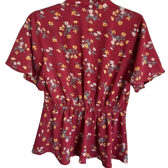 Monteu | Floral Peplum Top | Side Tie Detail - Picture 5 of 7